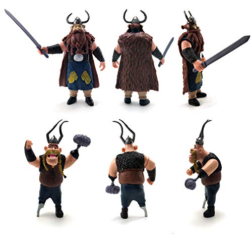 Toysvill Vikings - Action Figures - Hiccup, Astrid, Stoick, Gobber, Snotlout, Fishlegs, Tuffnut & Ruffnut Toys (Set of 8 pcs)