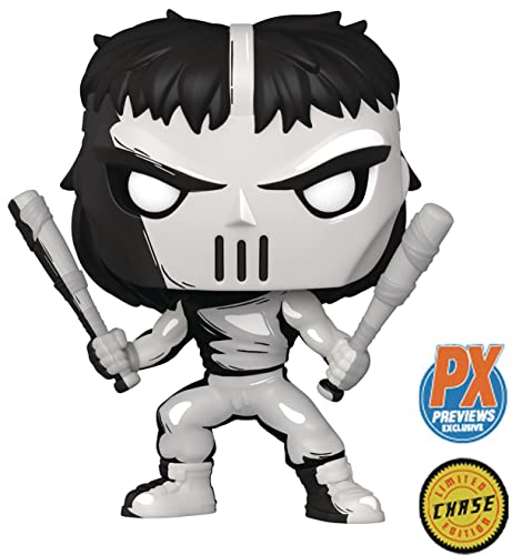 POP Teenage Mutant Ninja Turtles - Casey Jones (PX Previews Exclusive) Black & White Chase Funko Vinyl Figure (Bundled with Compatible Box Protector Case)