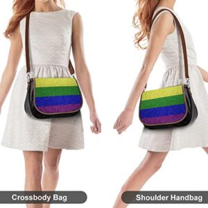 Rainbow Flag Gay Pride Women's Shoulder Bag PU Leather Crossbody Bags Purses With Shoulder Strap For Casual Travel