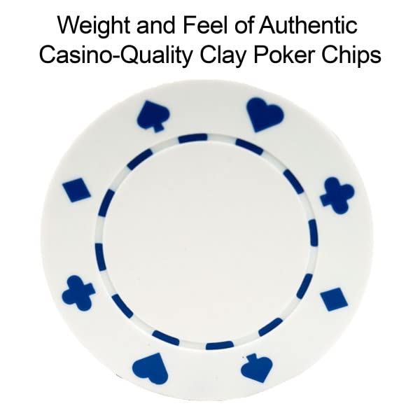 Trademark Games Poker Chips ? 100-Piece Set of 11.5-gram Blackjack Chips with Suited Design ? Made of Composite Resin for Texas Holdem (White)