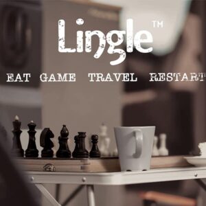 Lingle 15 Inch Travel Wooden Folding Chess Set w/ 3 Inch Kh Chess Pieces- Walnut & Maple Inlay Board Games