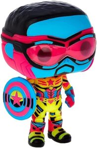 funko pop! marvel: the falcon and the winter soldier - captain america blacklight exclusive vinyl figure #987