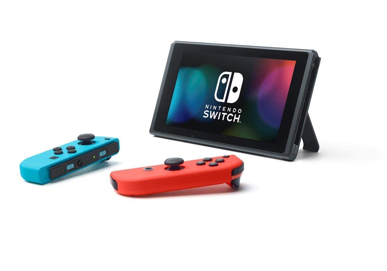 Nintendo Newest Switch 32GB Console with Neon Blue and Neon Red Joy-Con, 6.2" Touchscreen 1280x720 LCD Display, 802.11AC WiFi, Bluetooth 4.1 + MarXsol_12-in-1 Accessories Holiday Bundle