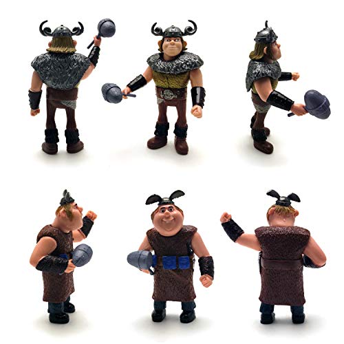 Toysvill Vikings - Action Figures - Hiccup, Astrid, Stoick, Gobber, Snotlout, Fishlegs, Tuffnut & Ruffnut Toys (Set of 8 pcs)