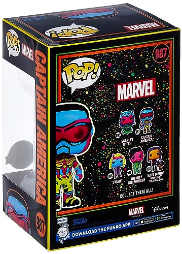 Funko Pop! Marvel: The Falcon and The Winter Soldier - Captain America Blacklight Exclusive Vinyl Figure #987