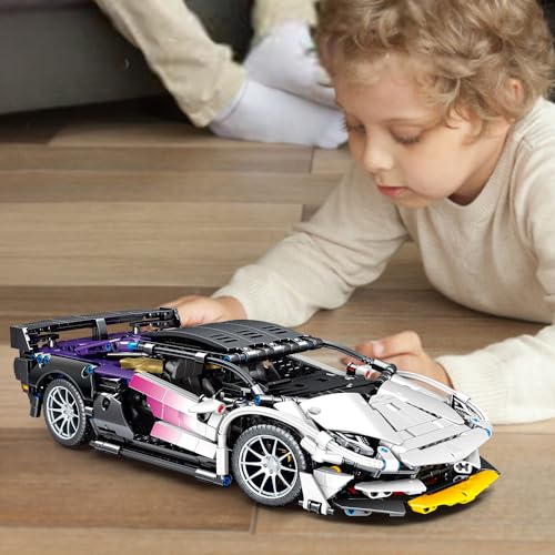 Mesiondy Building Blocks Toys Adults Kits, 1:14 MOC Building Set Sports Raceing Car Model for Boys Age 12-16 8-14，(1337 Pieces)