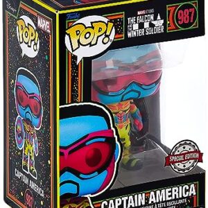 Funko Pop! Marvel: The Falcon and The Winter Soldier - Captain America Blacklight Exclusive Vinyl Figure #987