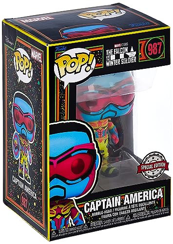 Funko Pop! Marvel: The Falcon and The Winter Soldier - Captain America Blacklight Exclusive Vinyl Figure #987