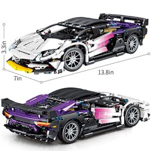 Mesiondy Building Blocks Toys Adults Kits, 1:14 MOC Building Set Sports Raceing Car Model for Boys Age 12-16 8-14，(1337 Pieces)