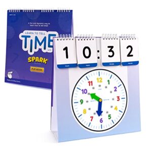 SPARK INNOVATIONS Learning Clock Teach Telling The Time Homeschool and Classroom Teaching Resources Educational Supplies Interactive Digital and Analog Clock Activity Set for Home and School