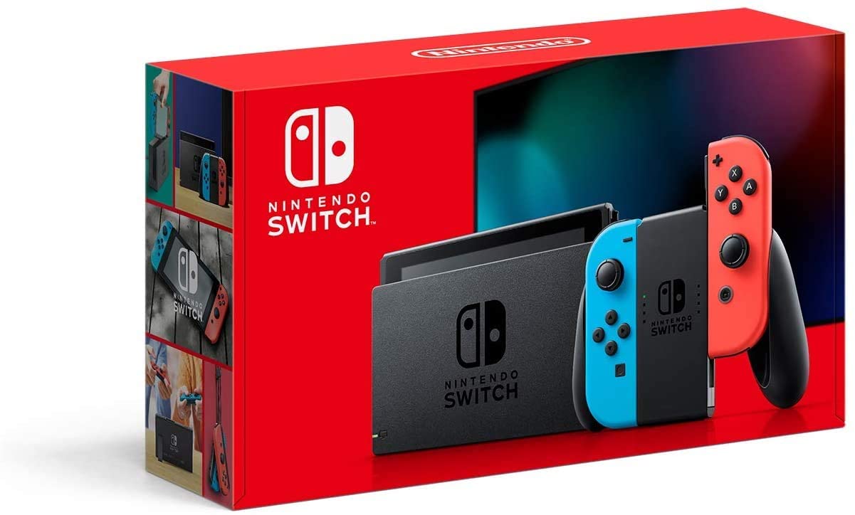 Nintendo Newest Switch 32GB Console with Neon Blue and Neon Red Joy-Con, 6.2" Touchscreen 1280x720 LCD Display, 802.11AC WiFi, Bluetooth 4.1 + MarXsol_12-in-1 Accessories Holiday Bundle