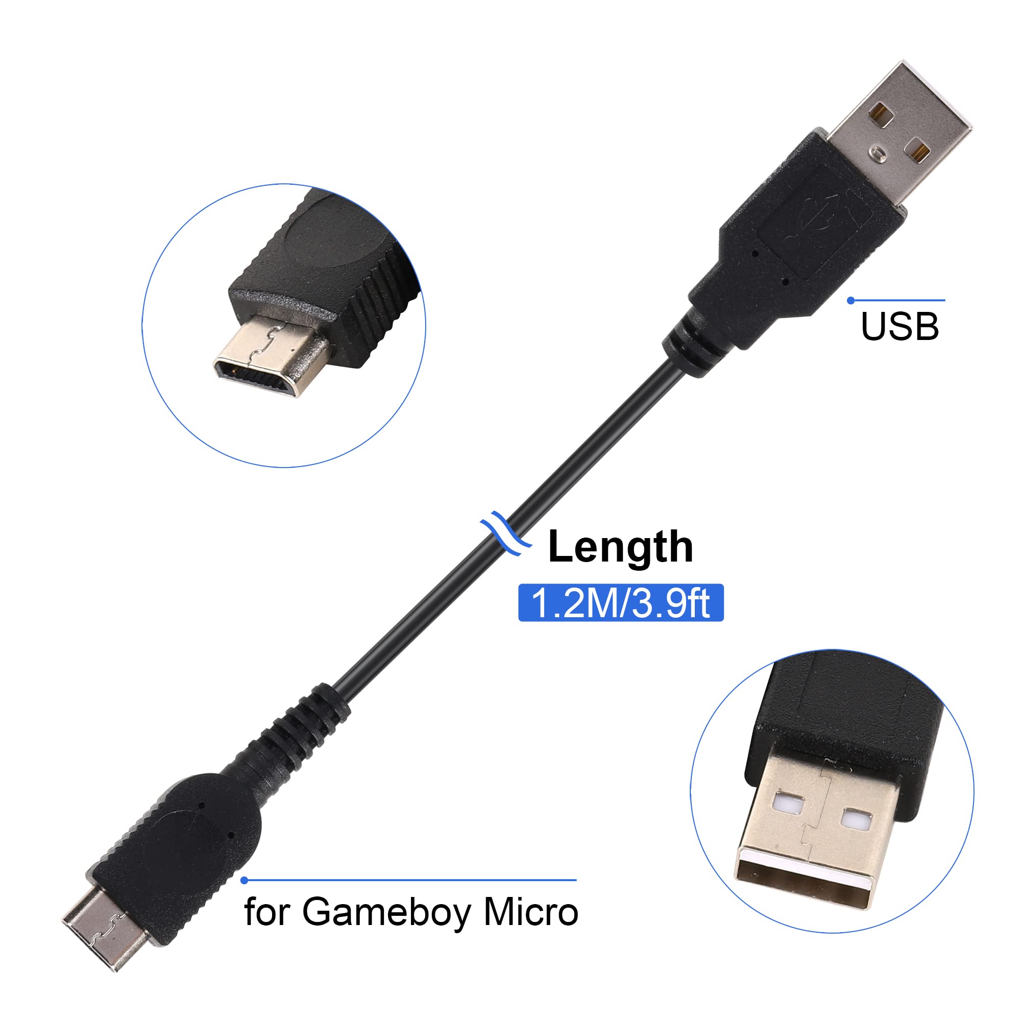 CSTESVN GBM Charger, Gameboy Micro Charger Cable, USB Power Supply for Nintendo Gameboy Micro