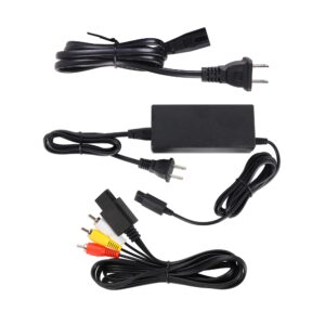 Power Supply and AV Cable for Gamecube, NGC AC Power Adapter & AV Cable Set, Power Cord and AV Cable Compatible with Nintendo Gamecube Console