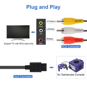 Power Supply and AV Cable for Gamecube, NGC AC Power Adapter & AV Cable Set, Power Cord and AV Cable Compatible with Nintendo Gamecube Console