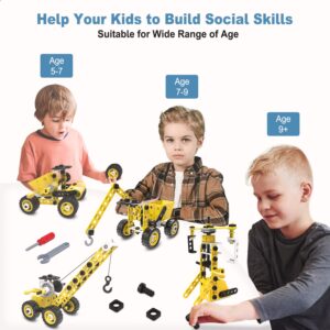 STEM Building Toys for 6+ Years Old Boys and Girls - 8in1 Construction Engineering Building Toy Erector Set for Kids 6 7 8 9 10 Years Old - Educational STEM Toy for Boys Age 8-12 - Fun Birthday Gift