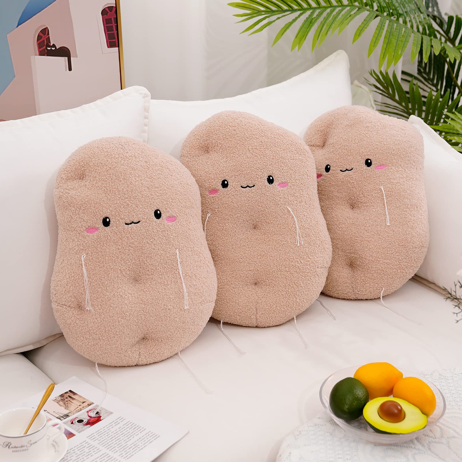 Marble Empire Potato Pillow Plush Toy Kawaii Stuffed Food Plushie Soft Decorative Throw Pillows 15.7"