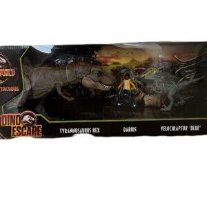 Jurassic World Dino Escape Action Figure Set - Movie-Themed, 3 Plastic Dinosaurs, Ages 4+