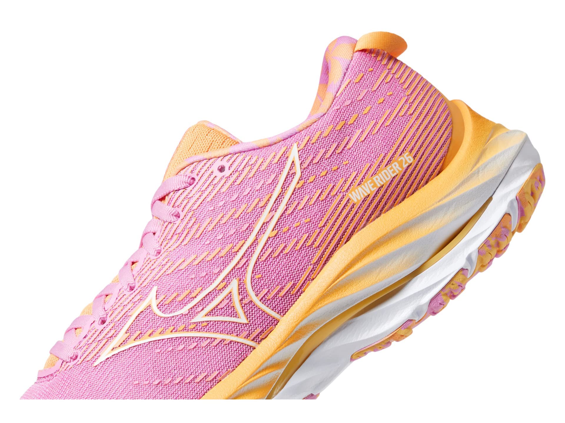 Mizuno x ROXY Women's Wave Rider 26 | Neutral Running Shoe | ROXY - Cyclamen/White | US 8.5