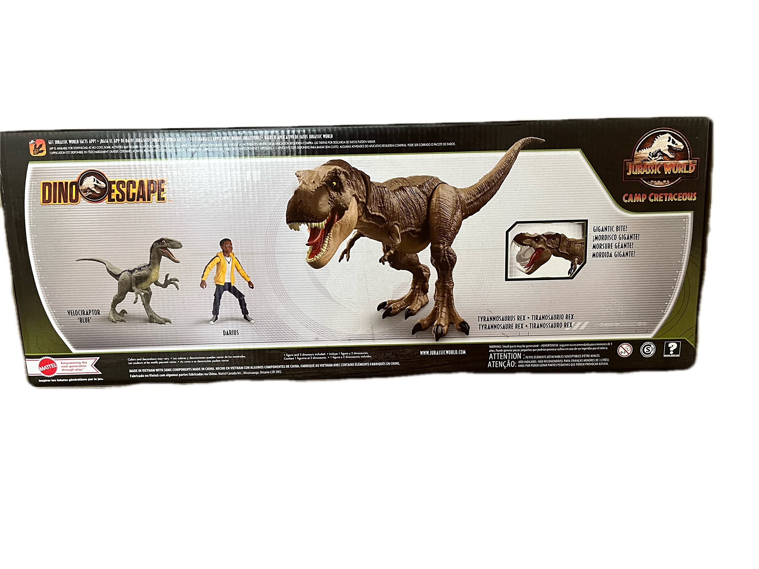 Jurassic World Dino Escape Action Figure Set - Movie-Themed, 3 Plastic Dinosaurs, Ages 4+