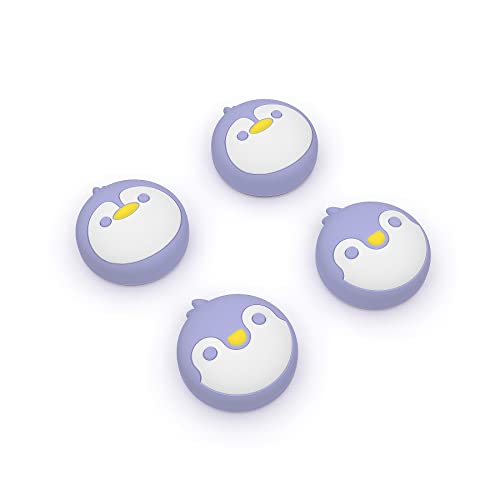 PlayVital Penguin Joystick Caps for Nintendo Switch, Thumbstick Caps for Switch Lite, Analog Cover for Switch OLED Joycon Thumb Grip Caps for Switch & Switch Lite & Switch OLED - Light Violet