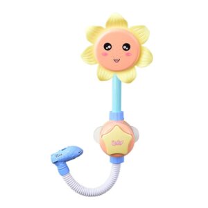 Toddmomy Sunflower Sprinkler Bath Toy Sunflower Water Squirt Shower Faucet Baby Bath Shower Head Electric Shower Bath Sprinkler for Kids Infants Girls Boys