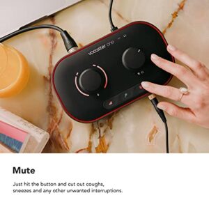 Focusrite Vocaster One — Podcasting Interface for Recording as a Solo Creator. Use Auto Gain, Enhance, and Mute for Easy Podcasting. Small, Lightweight, and Powered by Computer