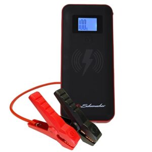 schumacher electric lithium jump starter and portable power pack sl1643, 4-in-1, 2000a, 12v, 10w wireless and 3a usb charging- works on cars, trucks, motorcycles, marine batteries, suvs, and more