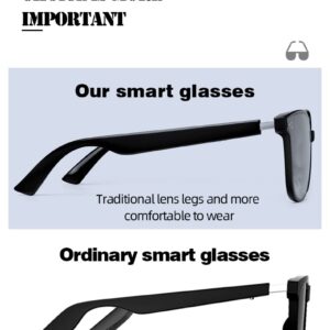 Smart Music Call Glasses Waterproof and Dustproof Anti -Blue Light Navigation Intelligent Voice Siri Awakening Sunglasses ABS Frame Personalized Headset (Round-Sunglasses)