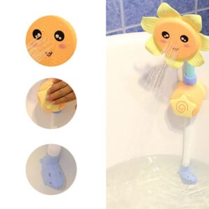 Toddmomy Sunflower Sprinkler Bath Toy Sunflower Water Squirt Shower Faucet Baby Bath Shower Head Electric Shower Bath Sprinkler for Kids Infants Girls Boys