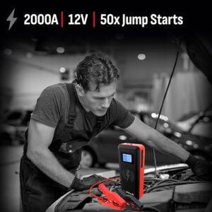 Schumacher Electric Lithium Jump Starter and Portable Power Pack SL1643, 4-in-1, 2000A, 12V, 10W wireless and 3A USB charging- works on cars, trucks, motorcycles, marine batteries, SUVs, and more