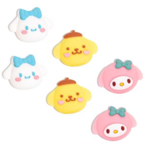 dlseego dog & rabbit 6pcs thumb grip caps design for switch lite & switch & switch oled cartoon soft silicone joy con cover lovely 3d analog joystick button caps - cute mixed pack