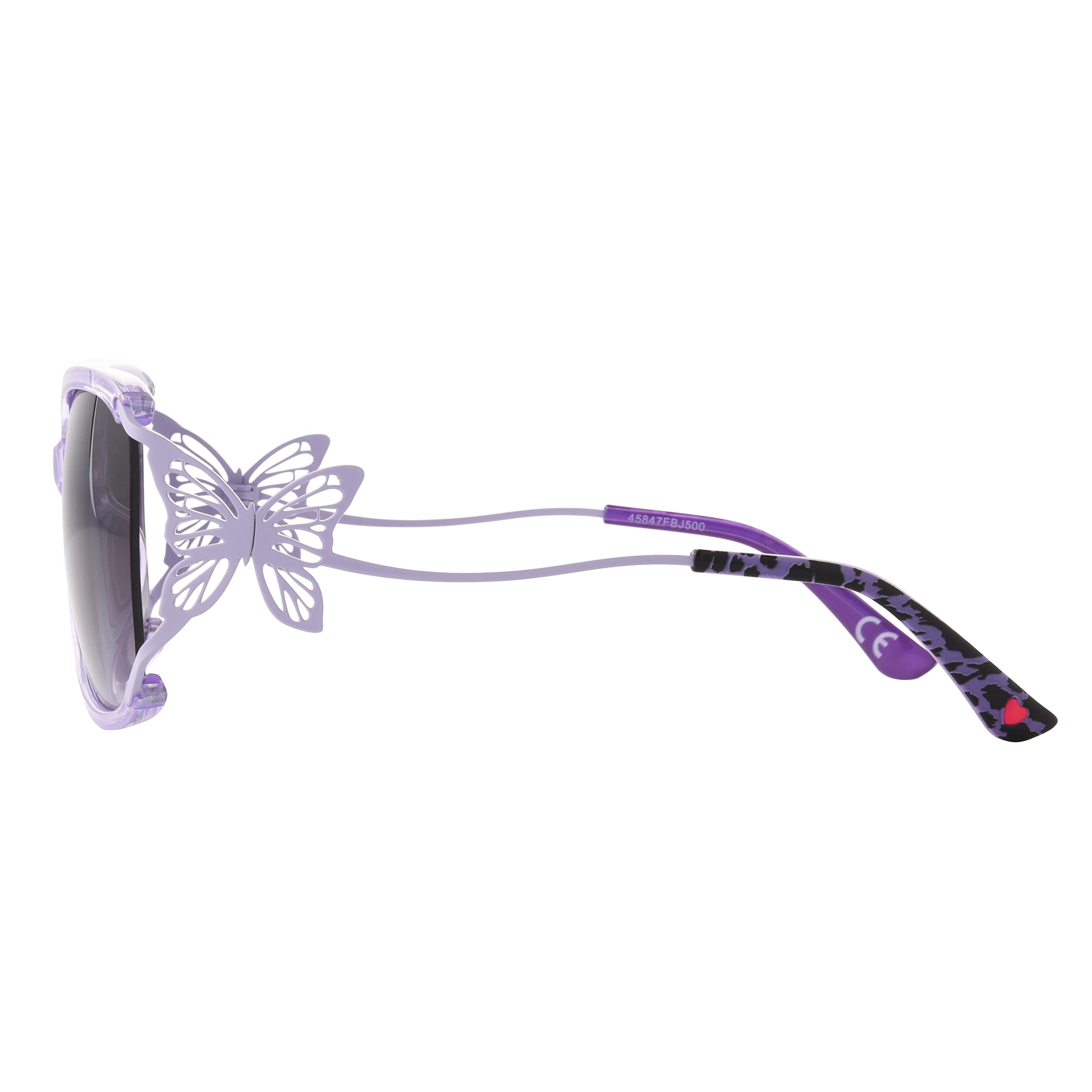 Betsey Johnson Women's Rainbows & Butterflies Sunglasses Butterfly, Crystal Purple, 57mm