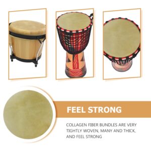 ERINGOGO 2 Pack Buffalo Leather Djembe Head, Durable Drum Skin Replacement- 11 Inch