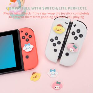 DLseego Dog & Rabbit 6PCS Thumb Grip Caps Design for Switch Lite & Switch & Switch OLED Cartoon Soft Silicone Joy Con Cover Lovely 3D Analog Joystick Button Caps - Cute Mixed Pack