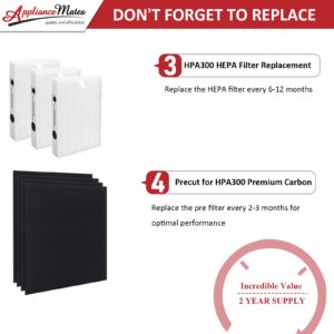 HPA300 HEPA Filter Replacement for Honeywell Air Purifier Filter 3 HRF-R3 Ture R HEPA Filter Replacement 4 Pack Carbon Pre Purifier Filters Compatible with Honeywell HPA300, HPA304, HPA5300, HPA 8350