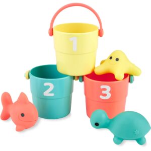 Simple Joys by Carter's Stacking Buckets and Ocean Squirties Bath Toy Bundle, One Size