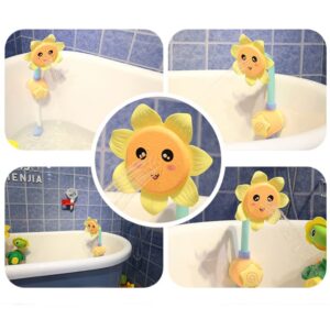 Toddmomy Sunflower Sprinkler Bath Toy Sunflower Water Squirt Shower Faucet Baby Bath Shower Head Electric Shower Bath Sprinkler for Kids Infants Girls Boys