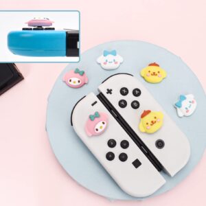 DLseego Dog & Rabbit 6PCS Thumb Grip Caps Design for Switch Lite & Switch & Switch OLED Cartoon Soft Silicone Joy Con Cover Lovely 3D Analog Joystick Button Caps - Cute Mixed Pack