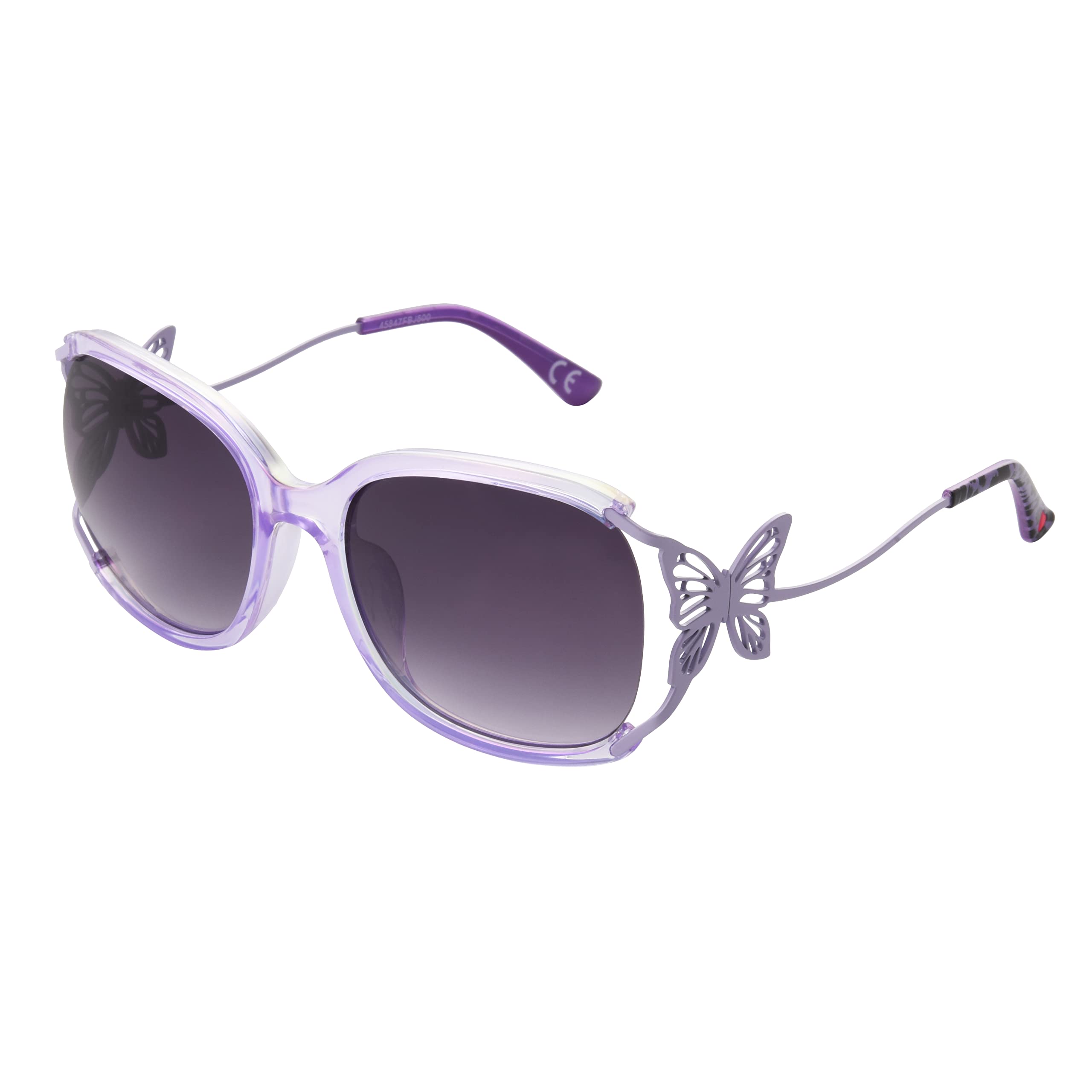 Betsey Johnson Women's Rainbows & Butterflies Sunglasses Butterfly, Crystal Purple, 57mm