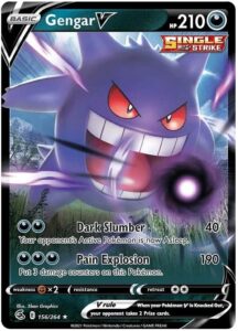 gengar v - 156/264 - ultra rare - sword & shield - fusion strike