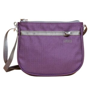 haiku lark rfid blocking zippered crossbody travel bag, blackberry