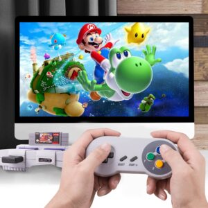 MODESLAB 2 Pack 2.4 GHz Wireless Controller Gamepad Compatible with Retro SNES [7 Pin Connector] [Rechargeable] [Plug & Play] (Non PC USB Version)