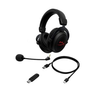 HyperX Cloud Core Wireless Gaming Headset for PC with DTS Headphone:X Spatial Audio, Detachable Noise-Cancelling Microphone, Memory Foam Ear Pads, Durable Aluminum Frame, Black (Renewed)