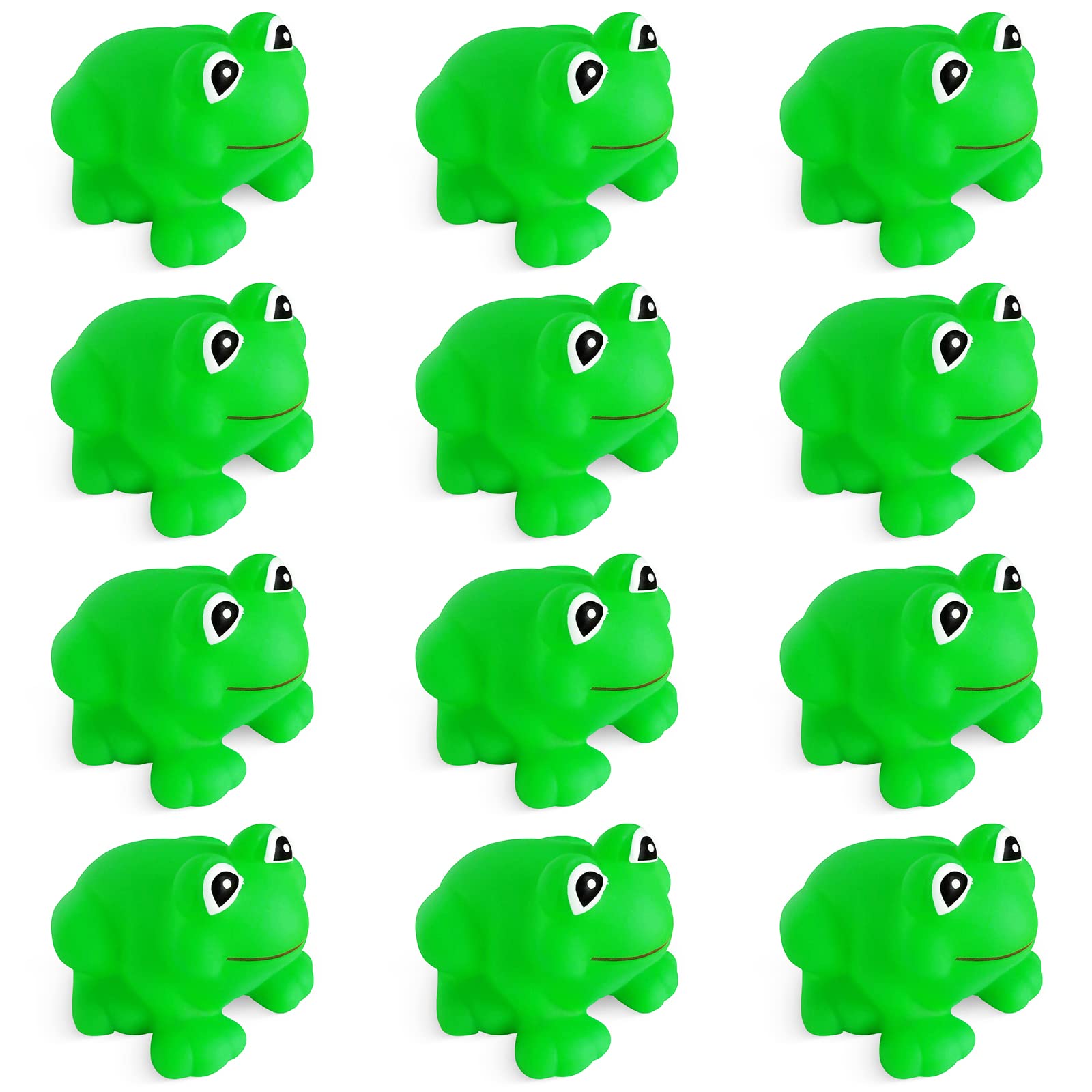 Kids Bath Toys 12PCS Rubber Frogs Squeak Toys and Float Frogs Baby Shower Toys, Swimming Bathtub Toys