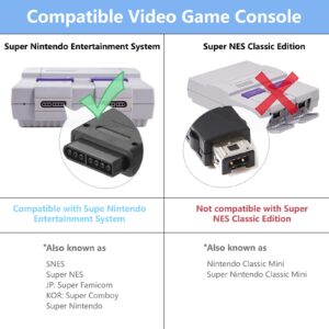 MODESLAB 2 Pack 2.4 GHz Wireless Controller Gamepad Compatible with Retro SNES [7 Pin Connector] [Rechargeable] [Plug & Play] (Non PC USB Version)