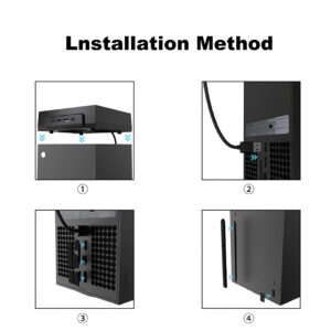 INITMMO Cooling Fan Dust Proof for Xbox Series X with Colorful Light Strip,Efficient Mute Top Cooler System,RGB LED Light& Independent Touch Switch,2 USB Ports,Xbox X Accessories with Extra Dust Plugs
