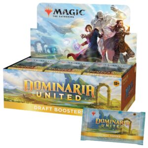 magic: the gathering dominaria united draft booster box | 36 packs + box topper card (541 magic cards)