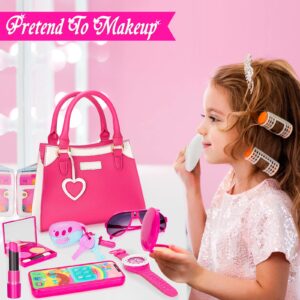 Officygnet Play Purse for Little Girls, Princess Pretend Play Girls Toys for 3 4 5 6 7 8 Year Old, Toddler Purse with Accessories, Kids Toy Purse Birthday for Girls Ages 3-5 4-5 6-8