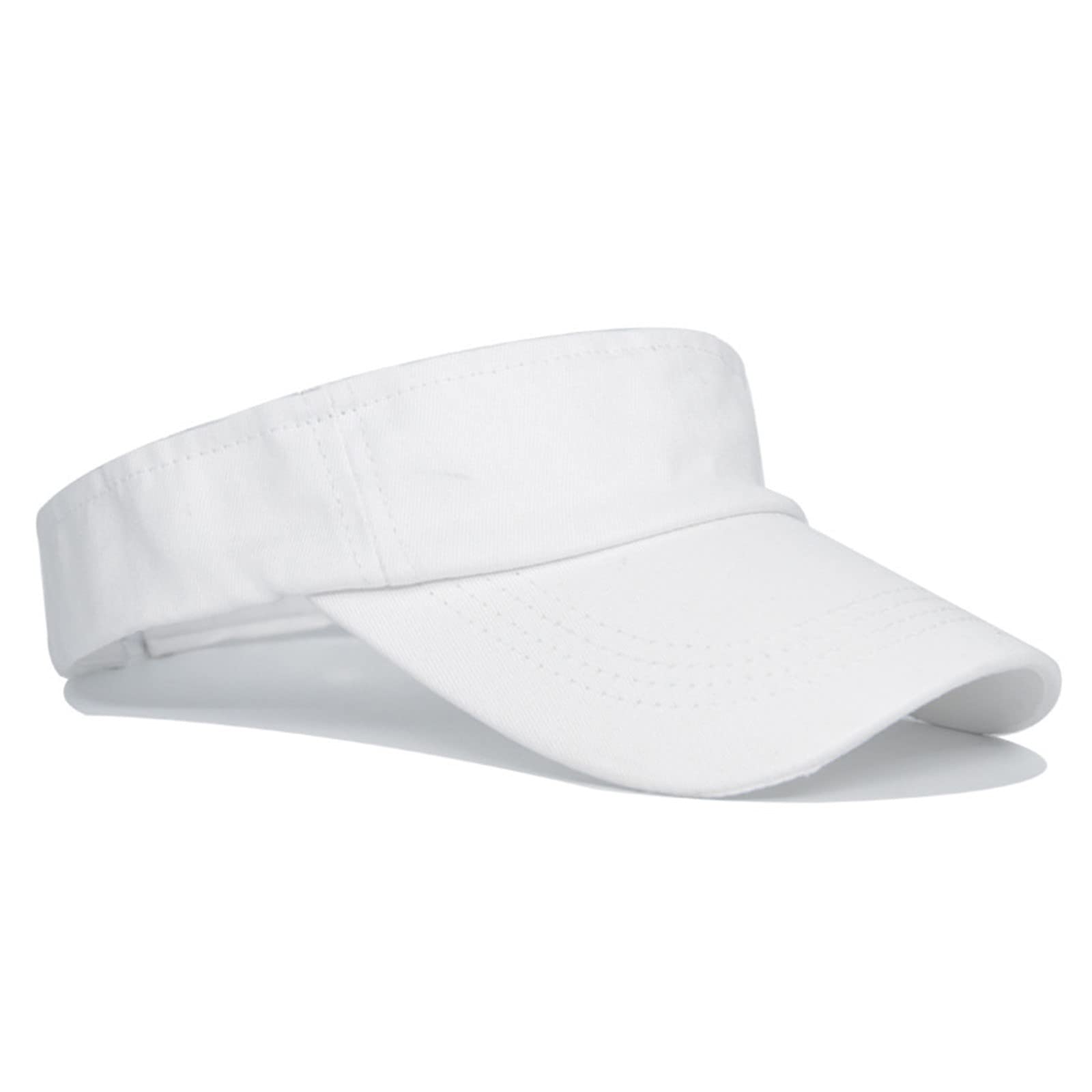 Mens Womens Sun Visors with UV Protection Adjustable Sports Sun Visor Hats for Running Gardening Traveling Summer Hats White