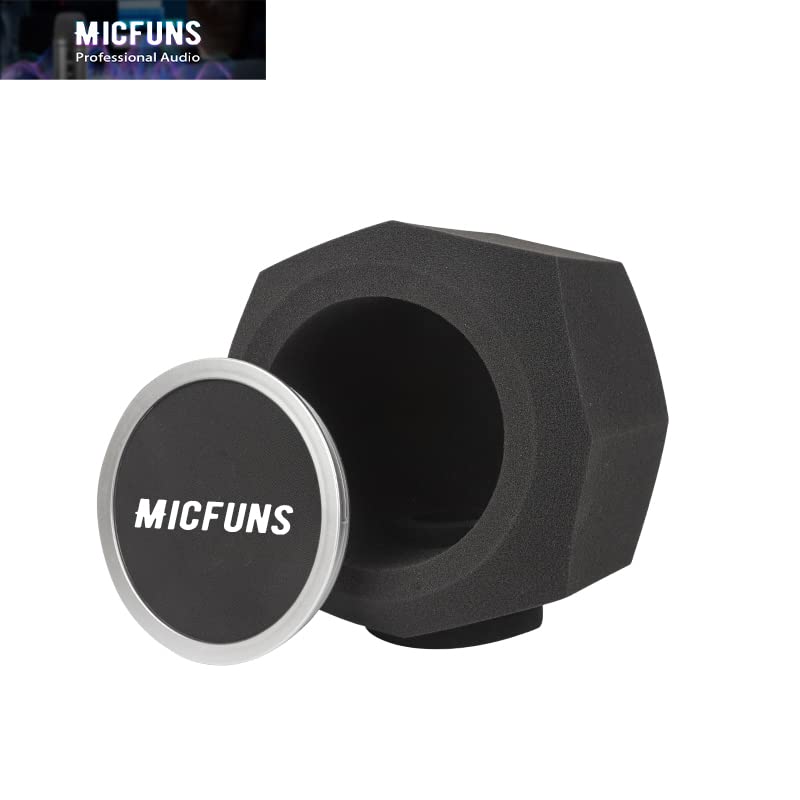 Micfuns Studio Microphone windscreen F3 microphone Wind Shield Pop Filter for 1.77 inch-2.36 inch Vocal Isolation Booth portable Studio Equipment, soundproof cover